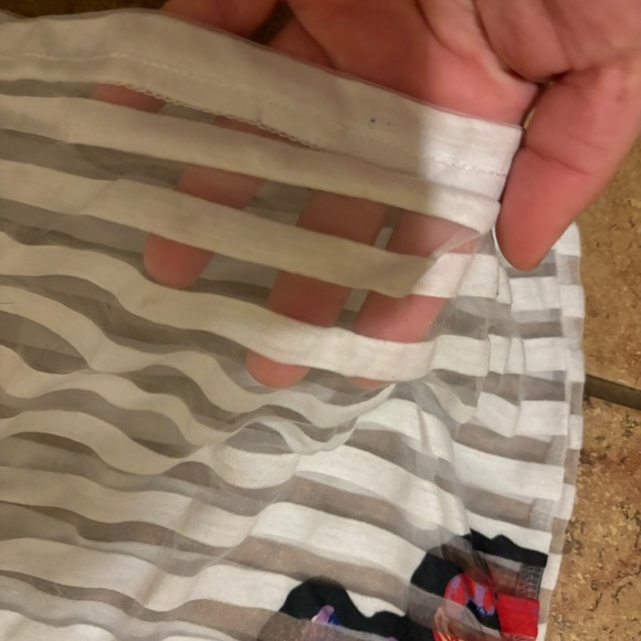 Xhileration sheer striped crop top size small - Picture 3 of 3